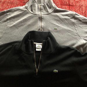Men's Lacoste long sleeve 1/4 zip pullover Black XXL